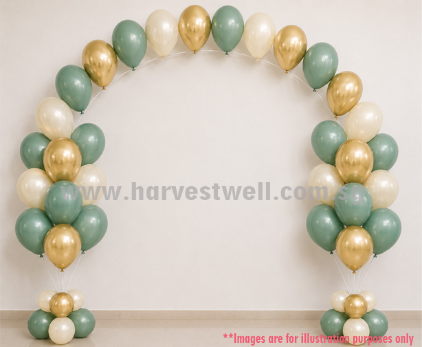 Helium Balloon Column with String Arch